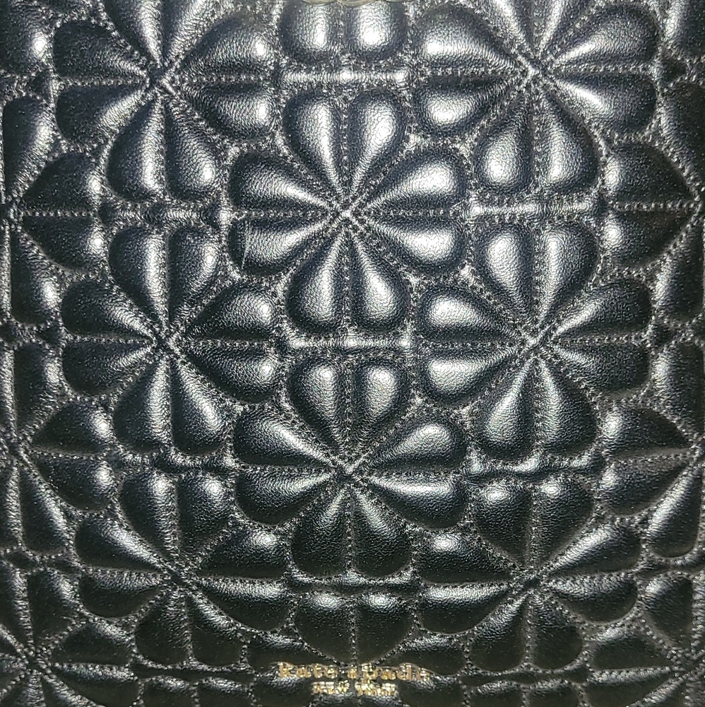 Kate Spade Black Floral Quilted Backpack - Picture 2 of 6
